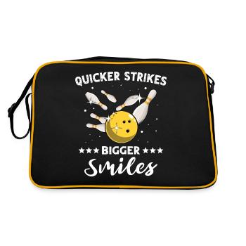 Bowlingspieler Bowling - Retro Tasche - Schwarz/Gold - Hinten