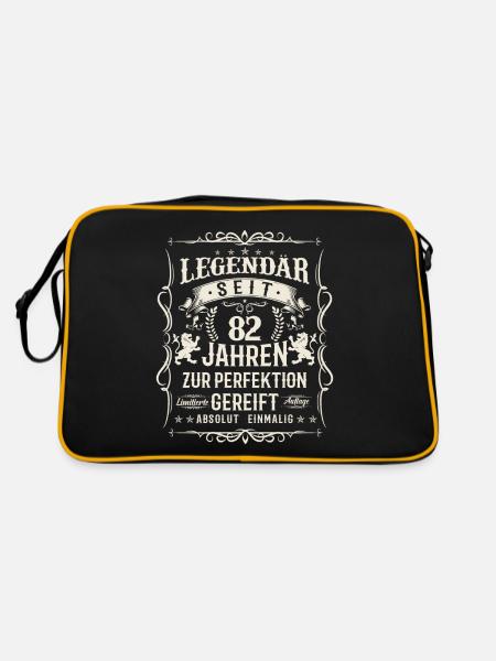 Legende seit 82 Jahre - Retro Tasche - Schwarz/Gold - Hinten