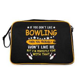 Bowling Bowler - Retro Tasche - Schwarz/Gold - Hinten