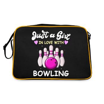 Bowling Bowler - Retro Tasche - Schwarz/Gold - Hinten