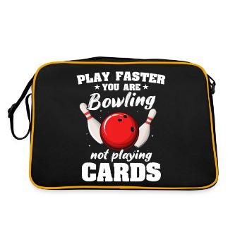 Bowling Bowler - Retro Tasche - Schwarz/Gold - Hinten