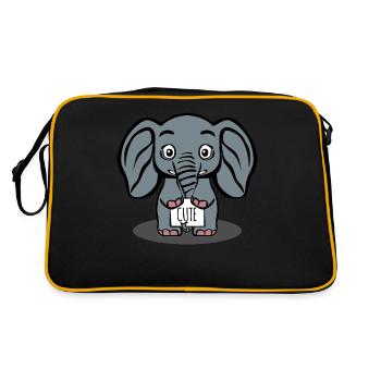 Éléphant Éléphants mignons - Sac Retro - noir/or - Dos