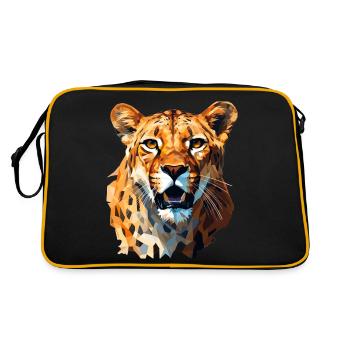 Guépard dans le style polygonal - Sac Retro - noir/or - Dos