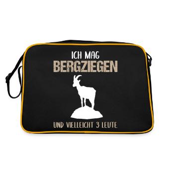 Bergziegenfreund - Retro Tasche - Schwarz/Gold - Hinten