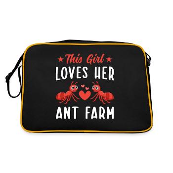 Cette fille adore sa ferme de fourmis - Sac Retro - noir/or - Dos