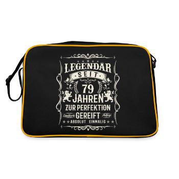 Vintage 79. Geburtstagsgeschenk - Retro Tasche - Schwarz/Gold - Hinten
