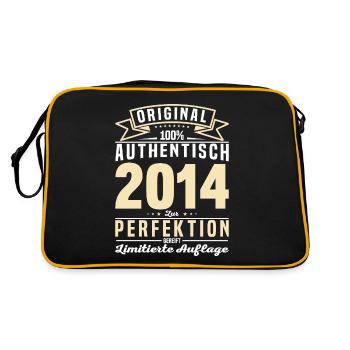Einzigartiges Geburtstagsgeschenk 2014 - Retro Tasche - Schwarz/Gold - Hinten