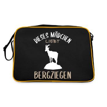 Mädchen und Bergziegen - Eine Liebe - Retro Tasche - Schwarz/Gold - Hinten