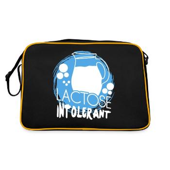 Funny Lactose Intolerant Joke - Retro Tasche - Schwarz/Gold - Hinten