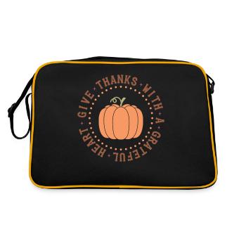 Rendre grâce avec un cœur reconnaissant - Thanksgiving - Sac Retro - noir/or - Dos