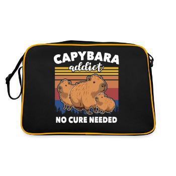 Capybara - Retro Tasche - Schwarz/Gold - Hinten