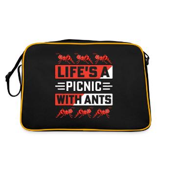 La vie est un pique-nique avec des fourmis - Sac Retro - noir/or - Dos