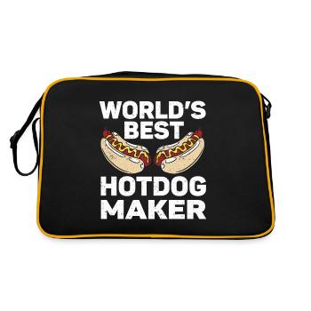 Hot Dog Gift Food Hot Dog - Retro Bag - black/gold - Back