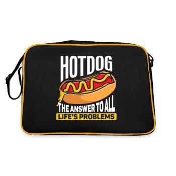 Hot Dog Gift Food Hot Dog - Retro Bag - black/gold - Back
