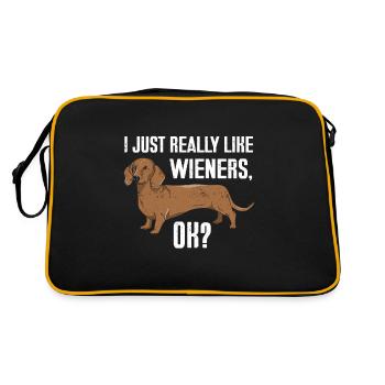 Hot Dog Gift Food Hot Dog - Retro Bag - black/gold - Back