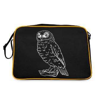 Einfach Eule - Retro Tasche - Schwarz/Gold - Hinten