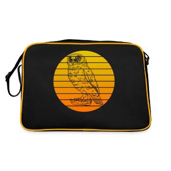 Einfach Eule - Retro Tasche - Schwarz/Gold - Hinten
