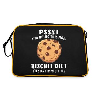 PSSST BISCUIT DIET - Retro Bag - black/gold - Back