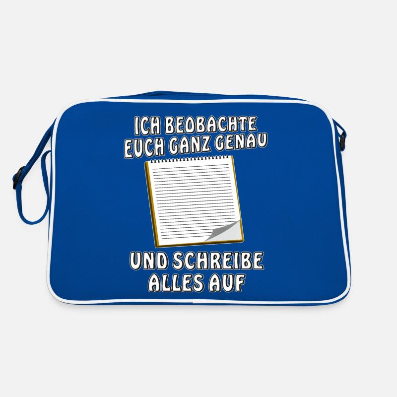 NOTIZBLOCK ICH BEOBACHTE EUCH GANZ GENAU Retro Tasche