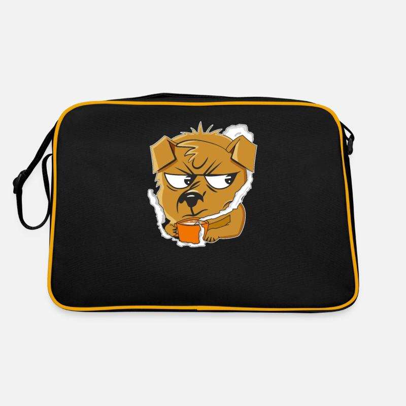 HUND GRIMMIG KAFFEE Retro Tasche