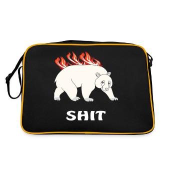 EISBÄR BRENNT SHIT - Retro Tasche - Schwarz/Gold - Hinten