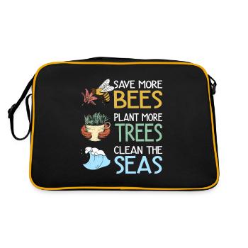 Tag der Erde Klimawandel Umweltschützer - Retro Tasche - Schwarz/Gold - Hinten