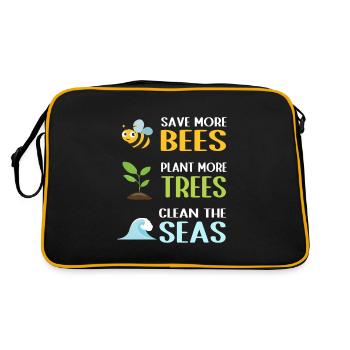 Tag der Erde Klimawandel Umweltschützer - Retro Tasche - Schwarz/Gold - Hinten