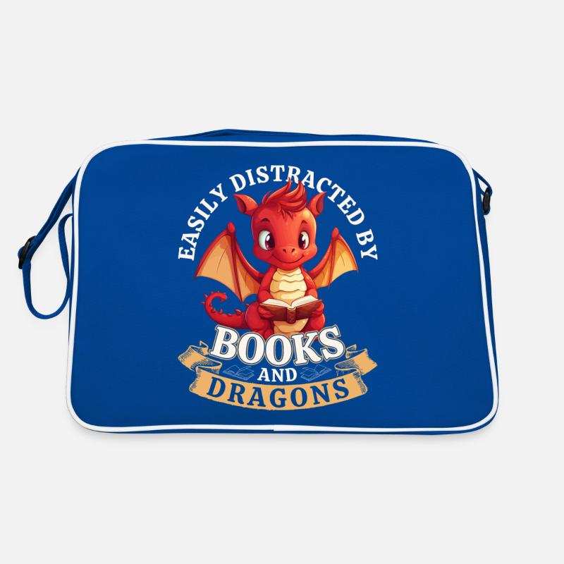 Facilement distrait par les livres et les dragons : Dragons Sac Retro