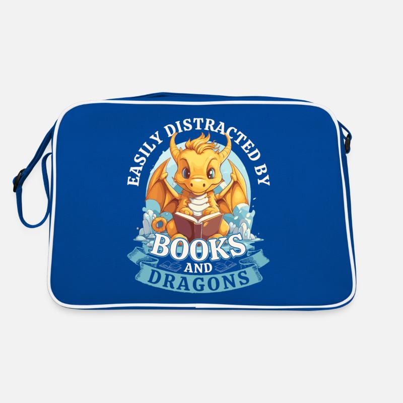 Facilement distrait par les livres et les dragons : Dragons Sac Retro