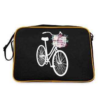 Vélo orné de fleurs - Sac Retro - noir/or - Dos
