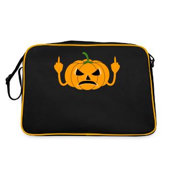 Pumpkin Pumpkins Grumpy - Retro Bag - black/gold - Back
