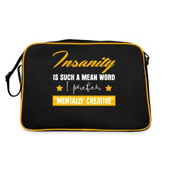 Insane Insanity Madness Mad - Retro Bag - black/gold - Back