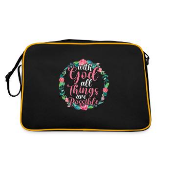 Verset biblique Proverbes chrétiens Jésus cadeau - Sac Retro - noir/or - Dos