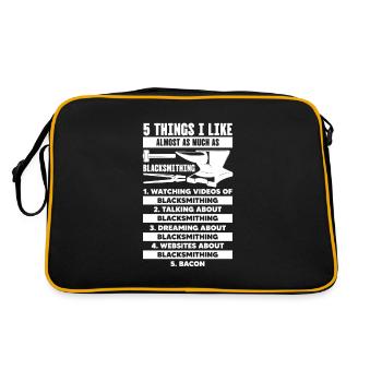 Blacksmith Schiede Anvil Cutler Gift - Retro Bag - black/gold - Back