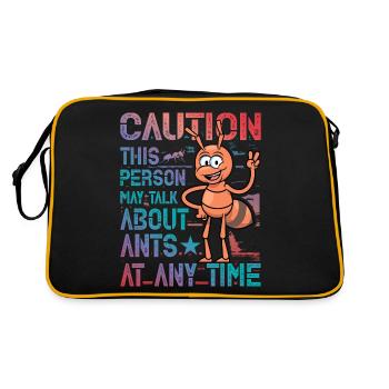 Attention la personne peut parler de fourmis à tout moment - Sac Retro - noir/or - Dos