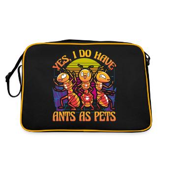 Oui, j'ai des fourmis comme animaux de compagnie - Sac Retro - noir/or - Dos