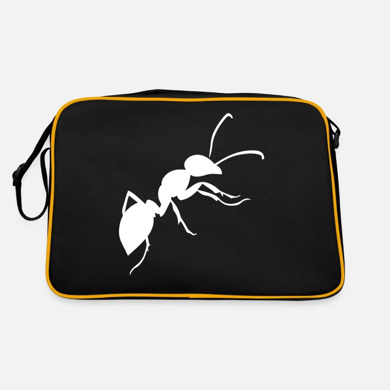 Ameise - Retro Tasche - Schwarz/Gold