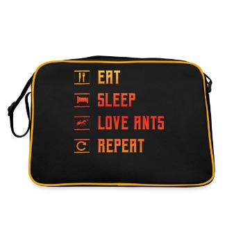 Mangez, dormez, aimez les fourmis, répétez - Sac Retro - noir/or - Dos