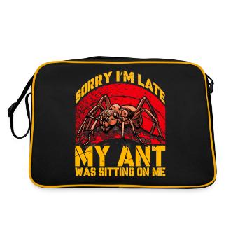 Désolé, je suis en retard, ma fourmi était assise sur moi - Sac Retro - noir/or - Dos
