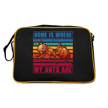 La maison est l'endroit où se trouvent mes fourmis - Sac Retro - noir/or - Dos