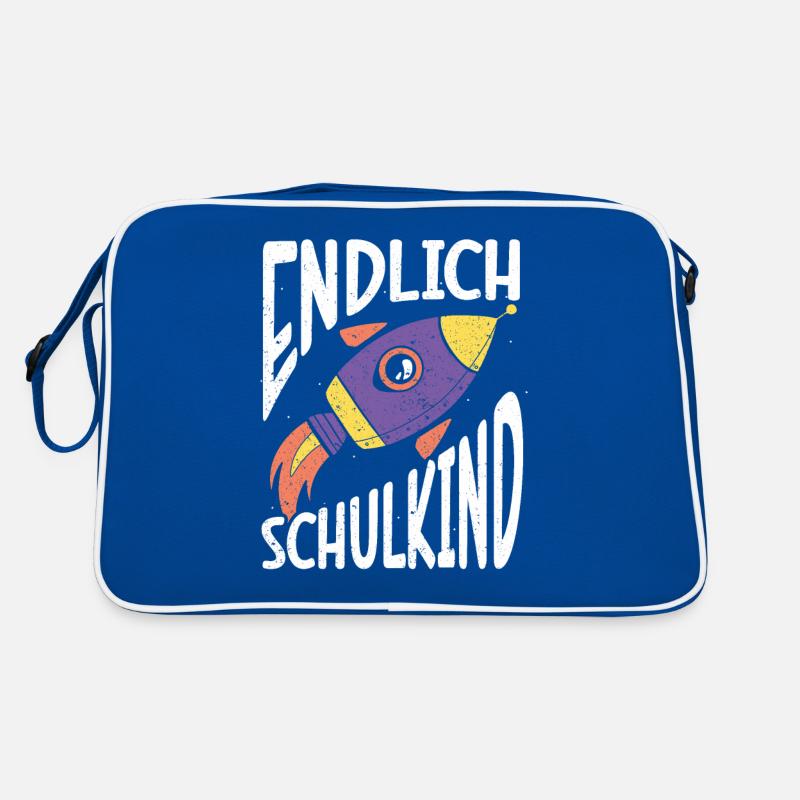 Endlich Schulkind Rakete Einschulung 1. Klasse Retro Tasche