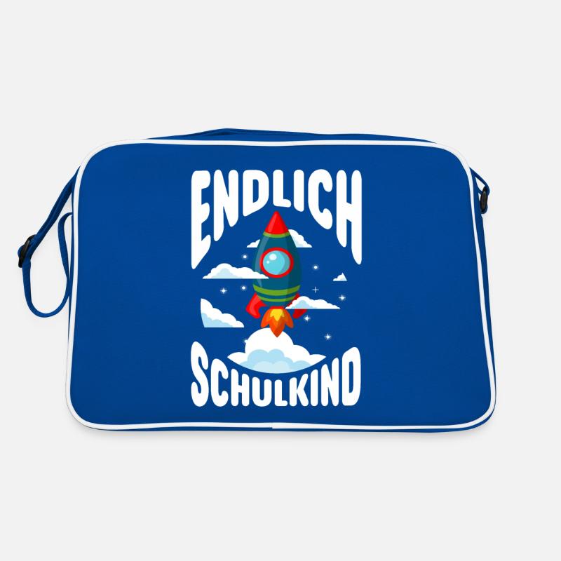 Endlich Schulkind Rakete Einschulung 1. Klasse Retro Tasche