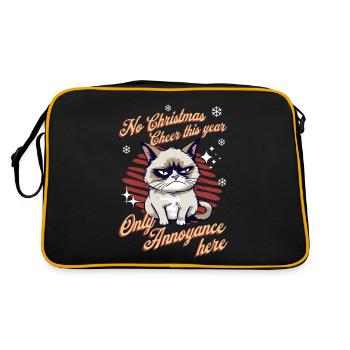 Angry Cat Xmas Sarcastic Funny Cat Meme - Retro Bag - black/gold - Back