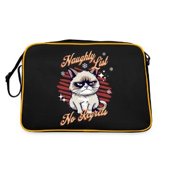Angry Cat Xmas Sarcastic Funny Cat Meme - Retro Bag - black/gold - Back