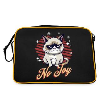 Angry Cat Xmas Sarcastic Funny Cat Meme - Retro Bag - black/gold - Back