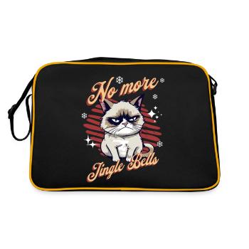 Angry Cat Xmas Sarcastic Funny Cat Meme - Retro Bag - black/gold - Back