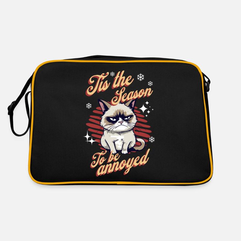 Chat en colère Noël Sarcastique Chat drôle Meme Sac Retro