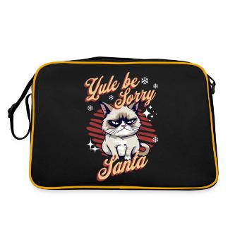 Angry Cat Xmas Sarcastic Funny Cat Meme - Retro Bag - black/gold - Back