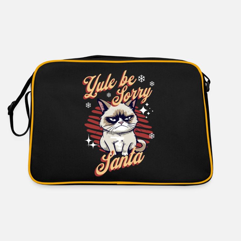 Chat en colère Noël Sarcastique Chat drôle Meme Sac Retro