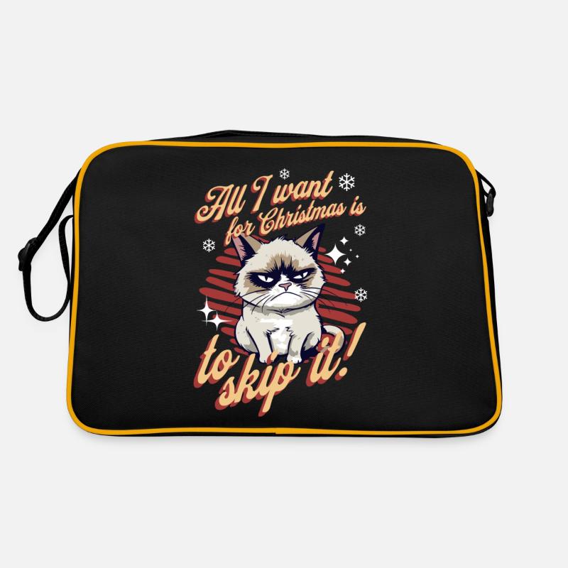 Chat en colère Noël Sarcastique Chat drôle Meme Sac Retro